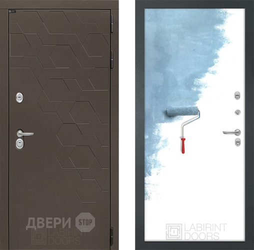 Входная металлическая Дверь Лабиринт (LABIRINT) Смоки 28 Под покраску в Балашихе