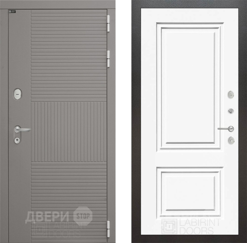 Входная металлическая Дверь Лабиринт (LABIRINT) Формо 26 Белый (RAL-9003) в Балашихе