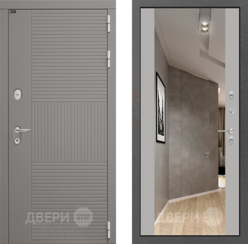 Входная металлическая Дверь Лабиринт (LABIRINT) Формо Зеркало Максимум Грей софт в Балашихе