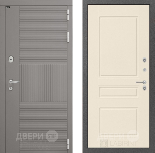 Входная металлическая Дверь Лабиринт (LABIRINT) Формо 03 Крем софт в Балашихе