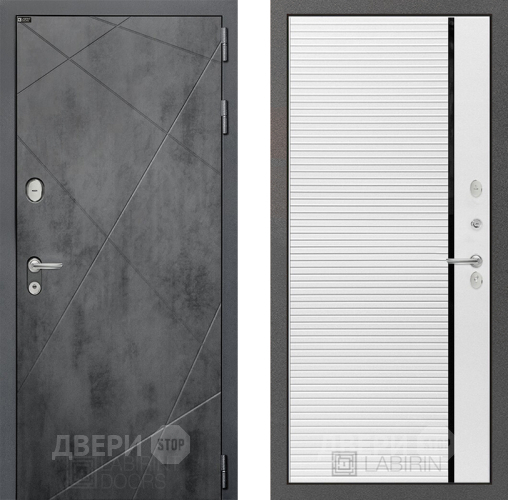 Входная металлическая Дверь Лабиринт (LABIRINT) Лофт 22 Белый софт в Балашихе