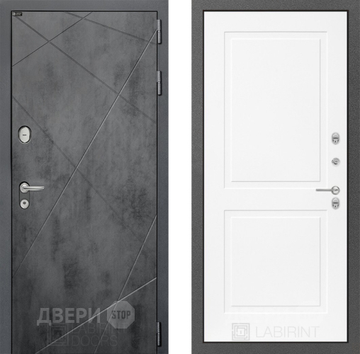 Входная металлическая Дверь Лабиринт (LABIRINT) Лофт 11 Белый софт в Балашихе