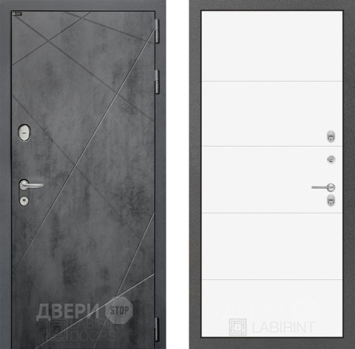 Входная металлическая Дверь Лабиринт (LABIRINT) Лофт 13 Белый софт в Балашихе