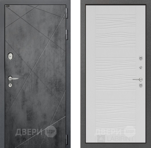 Входная металлическая Дверь Лабиринт (LABIRINT) Лофт 06 Белое дерево в Балашихе