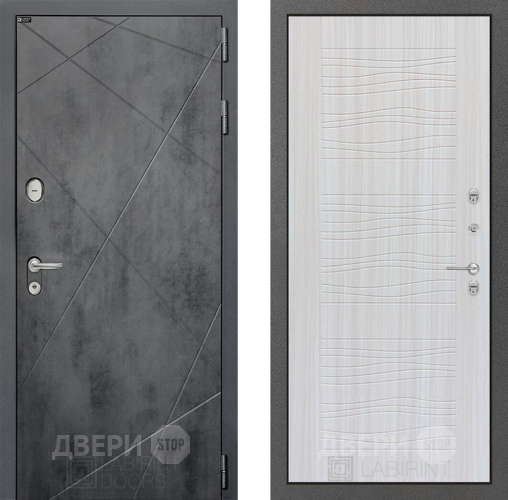 Входная металлическая Дверь Лабиринт (LABIRINT) Лофт 06 Сандал белый в Балашихе