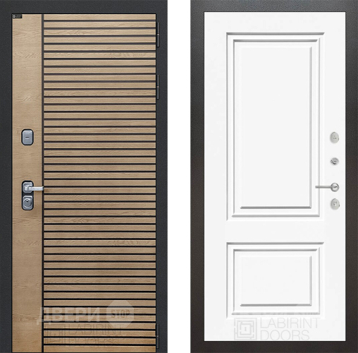 Входная металлическая Дверь Лабиринт (LABIRINT) Ritm 26 Белый (RAL-9003) в Балашихе