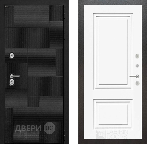 Входная металлическая Дверь Лабиринт (LABIRINT) Pazl 26 Белый (RAL-9003) в Балашихе