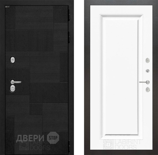 Входная металлическая Дверь Лабиринт (LABIRINT) Pazl 27 Белый (RAL-9003) в Балашихе
