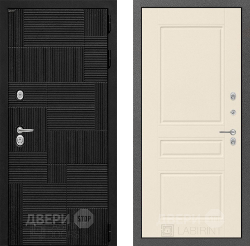 Входная металлическая Дверь Лабиринт (LABIRINT) Pazl 03 Крем софт в Балашихе