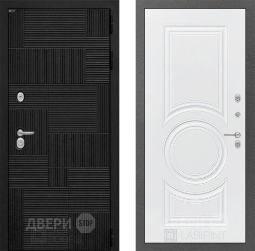 Входная металлическая Дверь Лабиринт (LABIRINT) Pazl 23 Белый софт в Балашихе