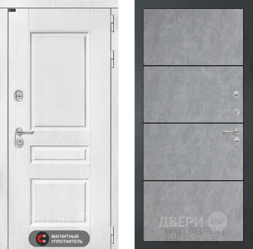 Входная металлическая Дверь Лабиринт (LABIRINT) Versal 25 Бетон светлый в Балашихе