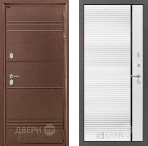 Входная металлическая Дверь Лабиринт (LABIRINT) Термо Лайт 22 Белый софт в Балашихе