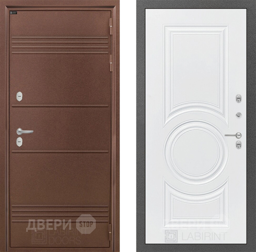 Входная металлическая Дверь Лабиринт (LABIRINT) Термо Лайт 23 Белый софт в Балашихе