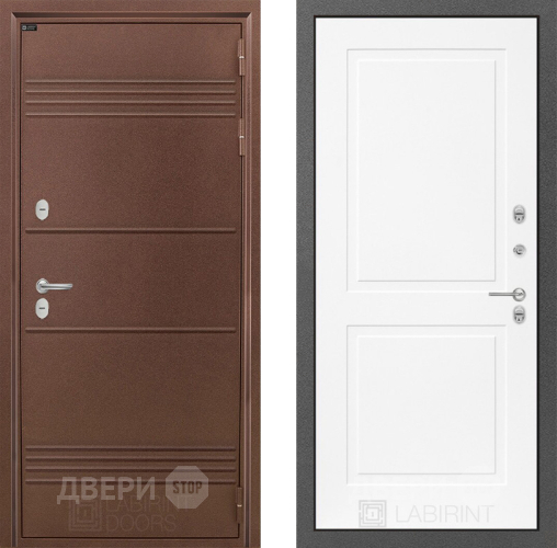 Входная металлическая Дверь Лабиринт (LABIRINT) Термо Лайт 11 Белый софт в Балашихе