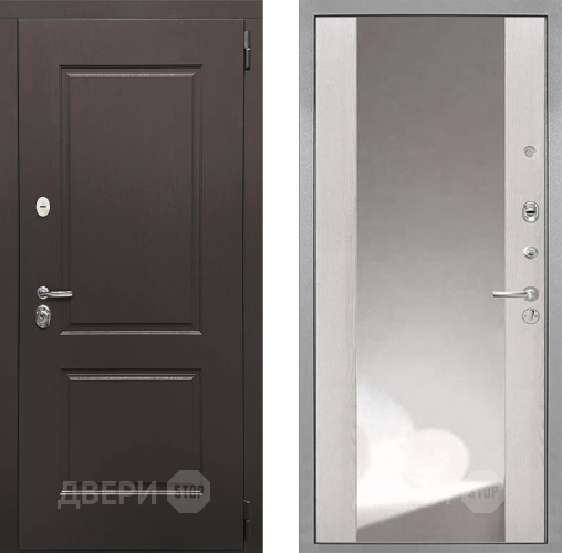 Входная металлическая Дверь Интекрон (INTECRON) Кампо ФЛЗ-516 Зеркало Сосна белая в Балашихе