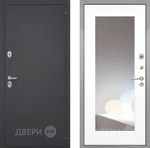 Дверь Интекрон (INTECRON) Гектор ФЛЗ-120-М Зеркало Белый матовый в Балашихе