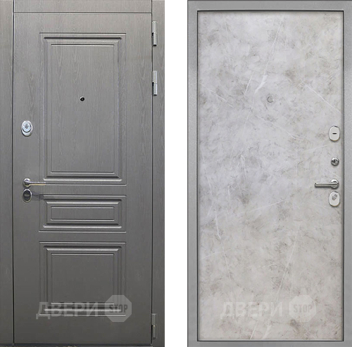 Входная металлическая Дверь Интекрон (INTECRON) Брайтон Графит Гладкая Мрамор светлый в Балашихе