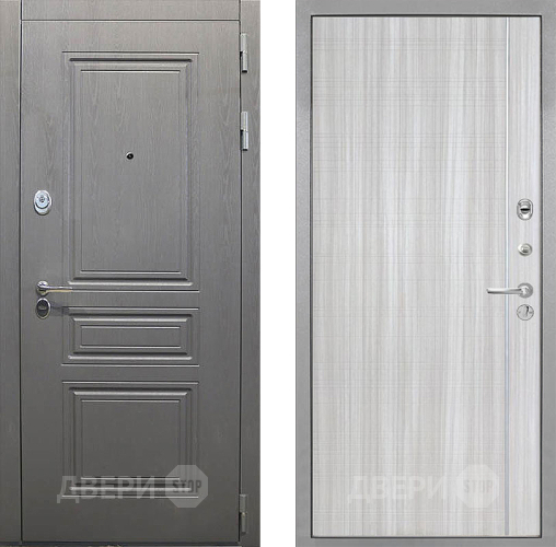 Входная металлическая Дверь Интекрон (INTECRON) Брайтон Графит В-07 с молдингом Сандал белый в Балашихе