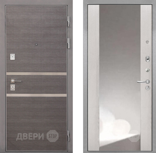 Входная металлическая Дверь Интекрон (INTECRON) Неаполь ФЛЗ-516 Зеркало Сосна белая в Балашихе