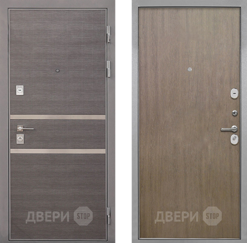 Входная металлическая Дверь Интекрон (INTECRON) Неаполь Гладкая шпон Венге коричневый в Балашихе
