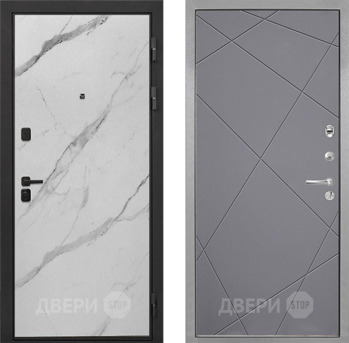 Входная металлическая Дверь Интекрон (INTECRON) Профит Black Мрамор Арктик Лучи-М Графит софт в Балашихе