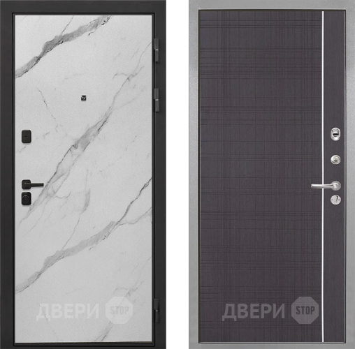 Входная металлическая Дверь Интекрон (INTECRON) Профит Black Мрамор Арктик В-07 с молдингом Венге в Балашихе
