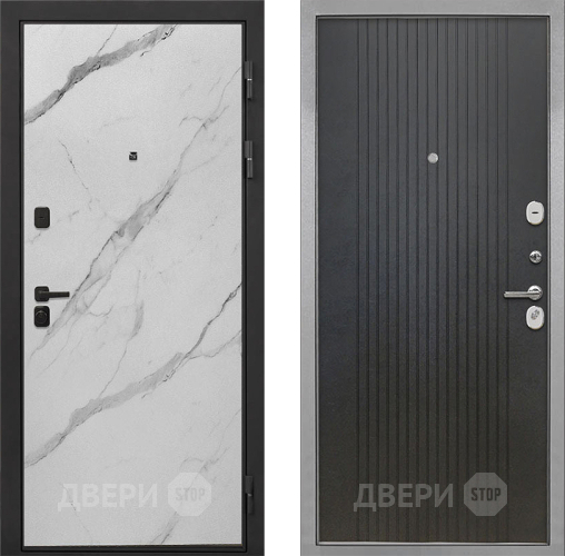 Входная металлическая Дверь Интекрон (INTECRON) Профит Black Мрамор Арктик ФЛ-295 Лофт черный в Балашихе