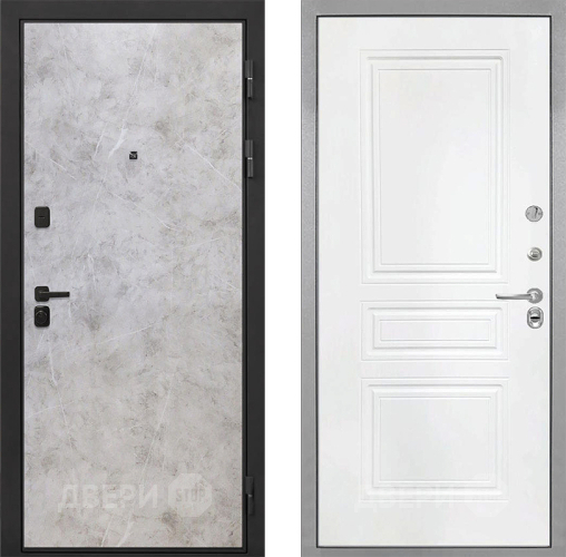 Входная металлическая Дверь Интекрон (INTECRON) Профит Black Мрамор Светлый ФЛ-243 Белый матовый в Балашихе