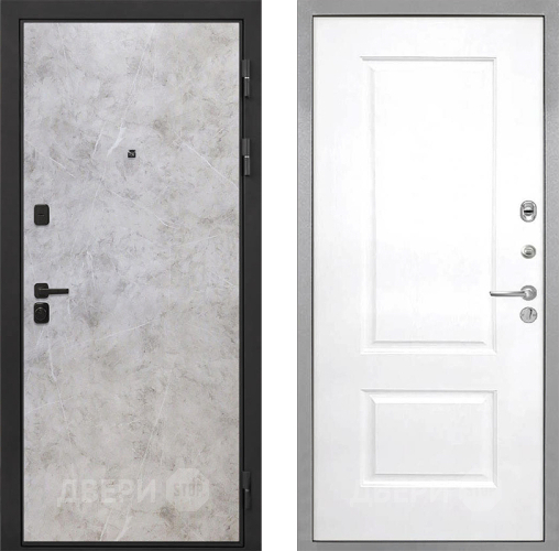Входная металлическая Дверь Интекрон (INTECRON) Профит Black Мрамор Светлый Альба Роял Вуд белый в Балашихе