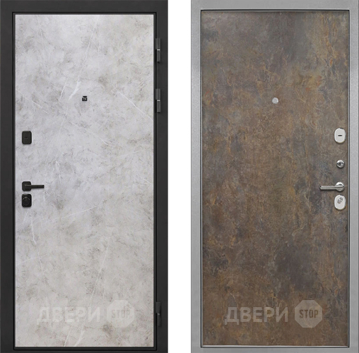 Входная металлическая Дверь Интекрон (INTECRON) Профит Black Мрамор Светлый Гладкая Гранж в Балашихе