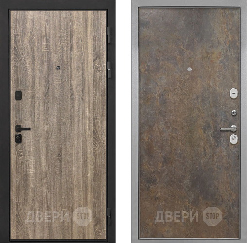 Входная металлическая Дверь Интекрон (INTECRON) Профит Black Дуб Турин Гладкая Гранж в Балашихе