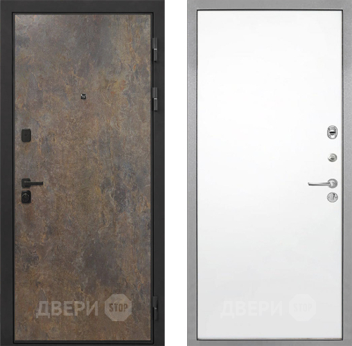 Входная металлическая Дверь Интекрон (INTECRON) Профит Black Гранж Гладкая Силк Сноу в Балашихе