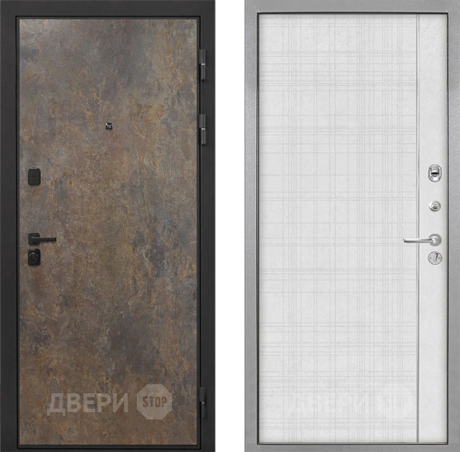 Входная металлическая Дверь Интекрон (INTECRON) Профит Black Гранж В-07 с молдингом Лофт белый в Балашихе