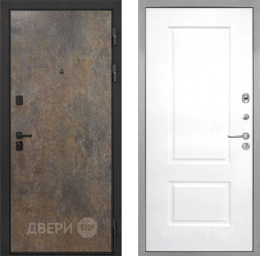 Входная металлическая Дверь Интекрон (INTECRON) Профит Black Гранж Альба Роял Вуд белый в Балашихе