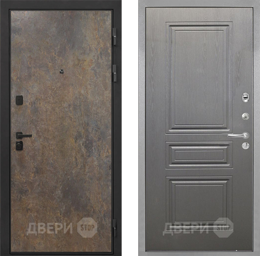 Входная металлическая Дверь Интекрон (INTECRON) Профит Black Гранж ФЛ-243 Графит вуд дуб в Балашихе