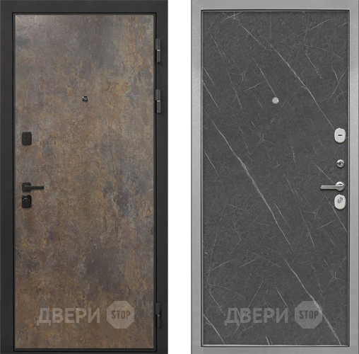 Входная металлическая Дверь Интекрон (INTECRON) Профит Black Гранж Гладкая Гранит лава оникс в Балашихе