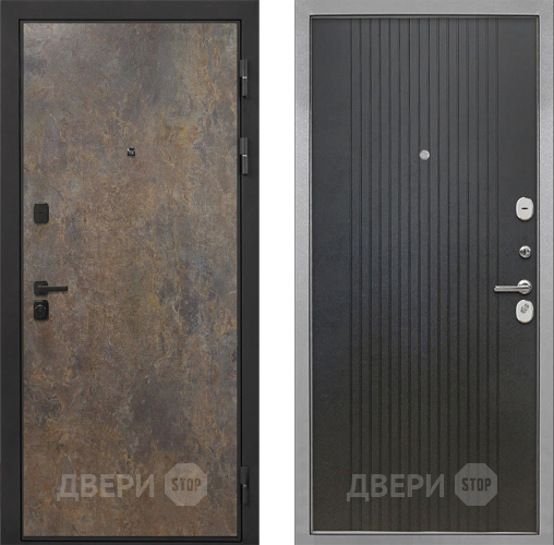 Входная металлическая Дверь Интекрон (INTECRON) Профит Black Гранж ФЛ-295 Лофт черный в Балашихе