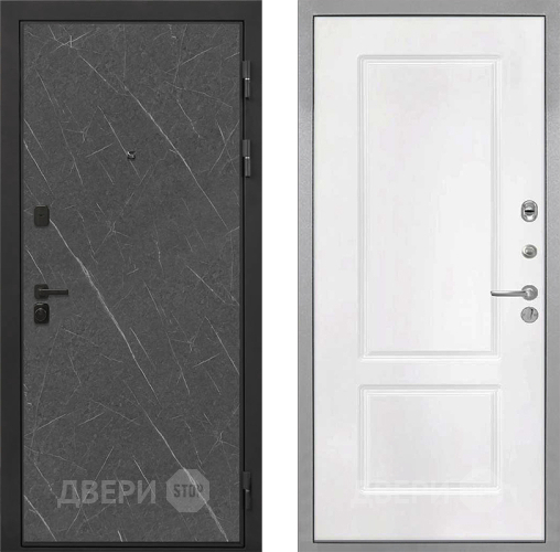 Входная металлическая Дверь Интекрон (INTECRON) Профит Black Гранит Лава Оникс КВ-2 Белый матовый в Балашихе