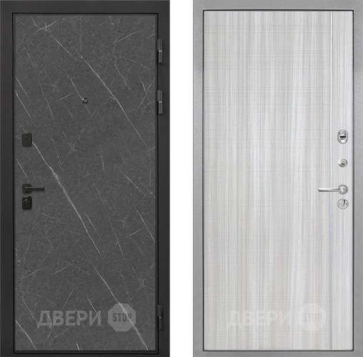 Входная металлическая Дверь Интекрон (INTECRON) Профит Black Гранит Лава Оникс В-07 с молдингом Сандал белый в Балашихе