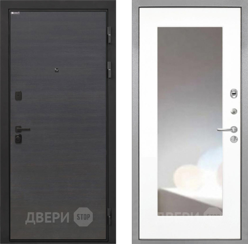 Входная металлическая Дверь Интекрон (INTECRON) Профит Black Эковенге ФЛЗ-120-М Зеркало Белый матовый в Балашихе