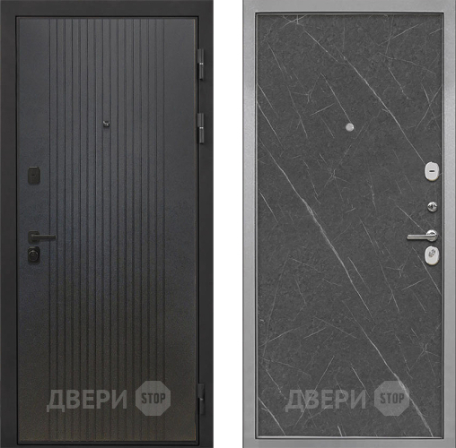 Входная металлическая Дверь Интекрон (INTECRON) Профит Black ФЛ-295 Гладкая Гранит лава оникс в Балашихе