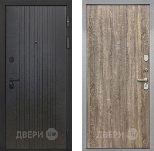 Входная металлическая Дверь Интекрон (INTECRON) Профит Black ФЛ-295 Гладкая Дуб турин в Балашихе