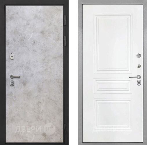 Входная металлическая Дверь Интекрон (INTECRON) Гектор Мрамор Светлый ФЛ-243 Белый матовый в Балашихе