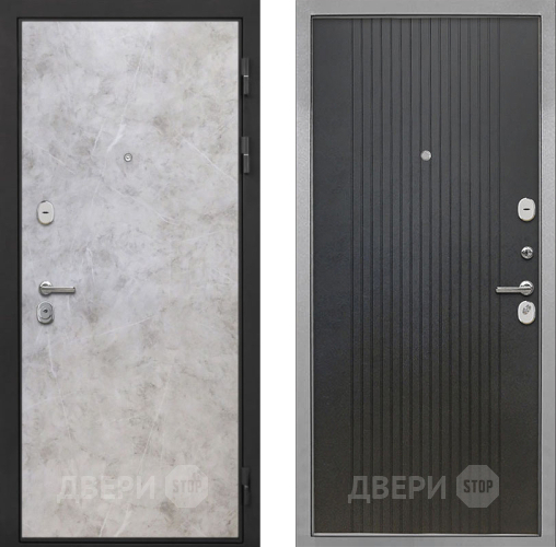 Входная металлическая Дверь Интекрон (INTECRON) Гектор Мрамор Светлый ФЛ-295 Лофт черный в Балашихе