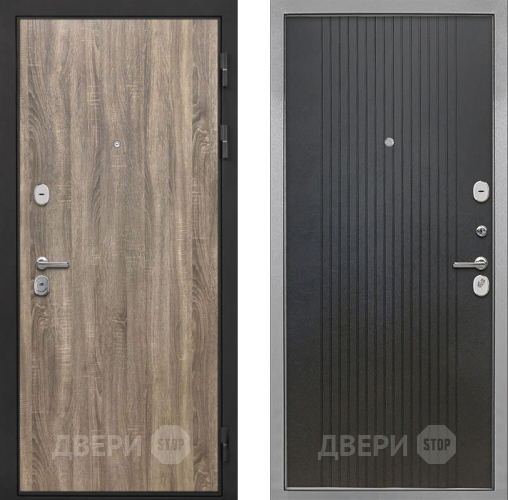 Входная металлическая Дверь Интекрон (INTECRON) Гектор Дуб Турин ФЛ-295 Лофт черный в Балашихе