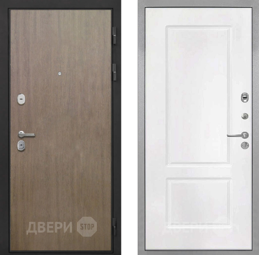 Входная металлическая Дверь Интекрон (INTECRON) Гектор Венге Коричневый КВ-2 Белый матовый в Балашихе