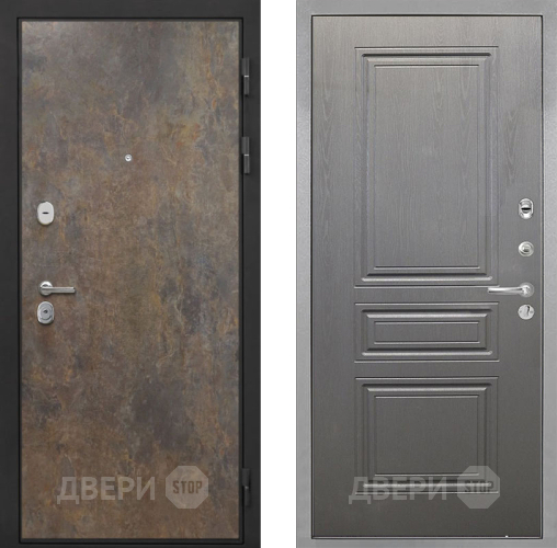 Входная металлическая Дверь Интекрон (INTECRON) Гектор Гранж ФЛ-243 Графит вуд дуб в Балашихе