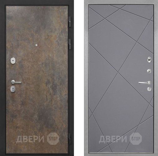 Входная металлическая Дверь Интекрон (INTECRON) Гектор Гранж Лучи-М Графит софт в Балашихе