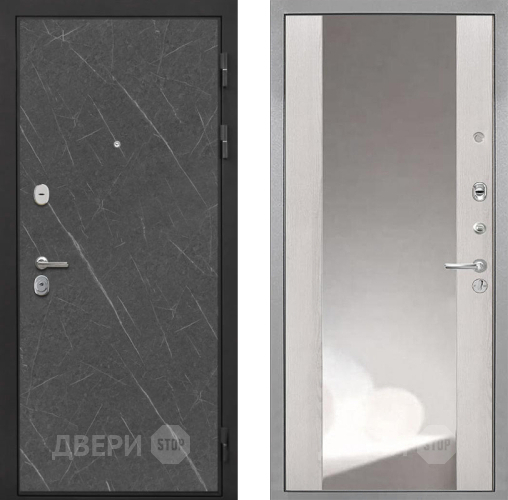 Входная металлическая Дверь Интекрон (INTECRON) Гектор Гранит Лава Оникс ФЛЗ-516 Зеркало Сосна белая в Балашихе