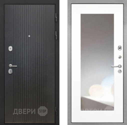 Входная металлическая Дверь Интекрон (INTECRON) Гектор ФЛ-295 ФЛЗ-120-М Зеркало Белый матовый в Балашихе